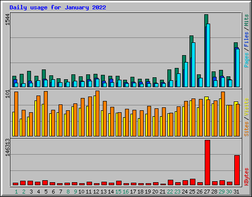 Daily usage for January 2022